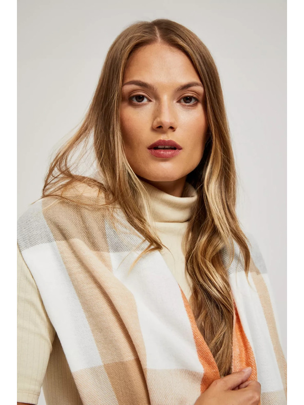 Moodo Narančasti šal u kocki s resicama Moodo