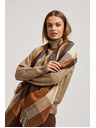 Moodo Elegantni kostkasti smeđi šal Moodo