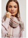 Moodo Puder ružasti šal u kocki s resicama Moodo