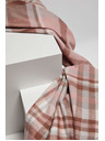 Moodo Puder ružasti šal u kocki s resicama Moodo