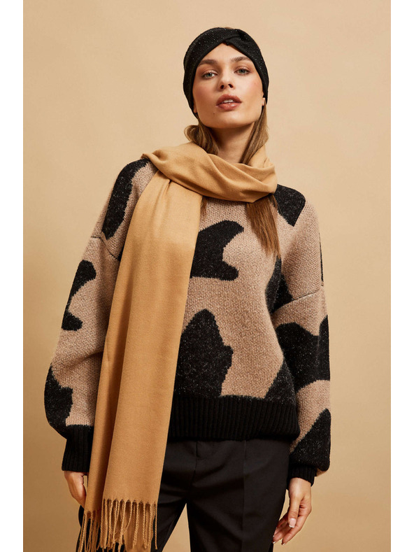 Moodo Gladak tamno bež šal Moodo