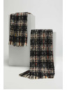 Moodo Crni šal u kocki s metalnom nitkom Moodo