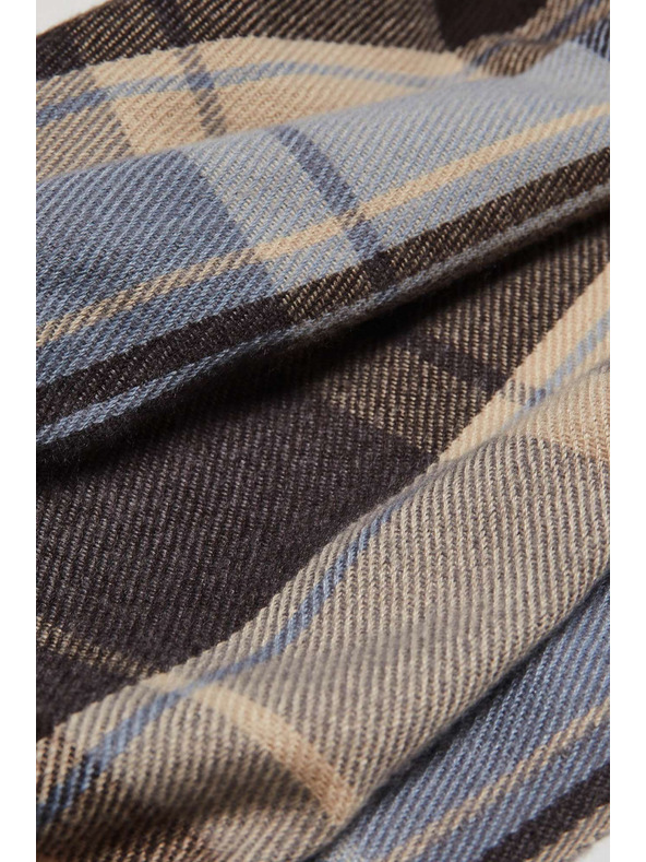 Moodo Smeđi šal u kocki s resicama Moodo