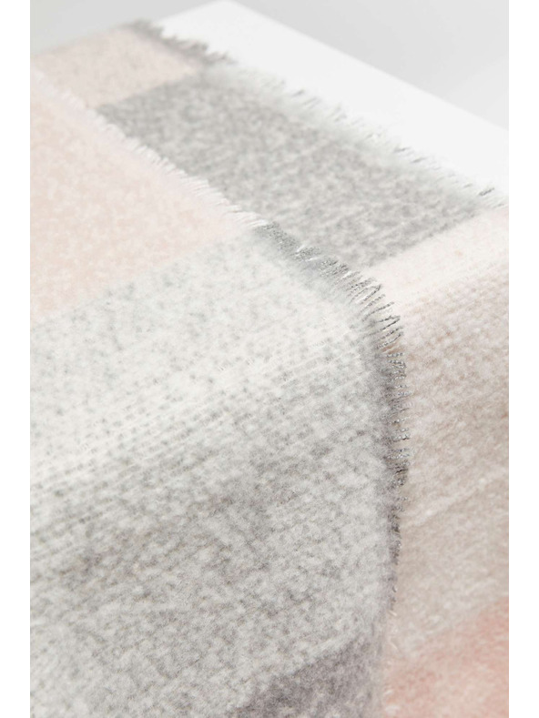 Moodo Puder ružasti šal u kocki s resicama Moodo