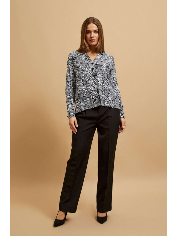 Moodo Košulja s V-izrezom crno-bijela Moodo