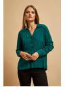 Moodo Košulja s V-izrezom smaragdna Moodo