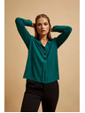 Moodo Košulja s V-izrezom smaragdna Moodo