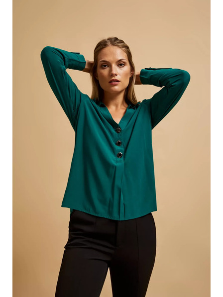 Moodo Košulja s V-izrezom smaragdna Moodo