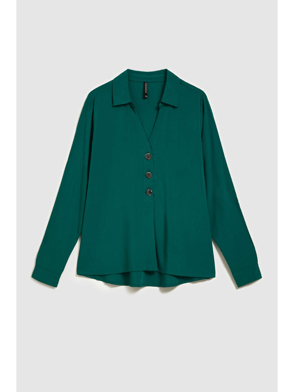 Moodo Košulja s V-izrezom smaragdna Moodo
