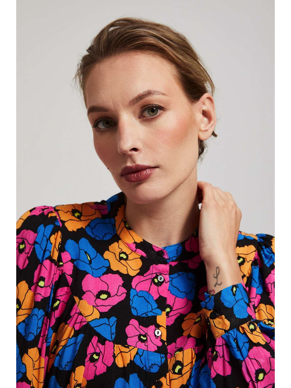 Moodo Crna cvjetna košulja Moodo