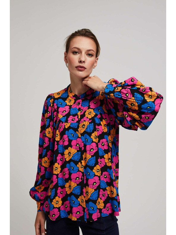 Moodo Crna cvjetna košulja Moodo