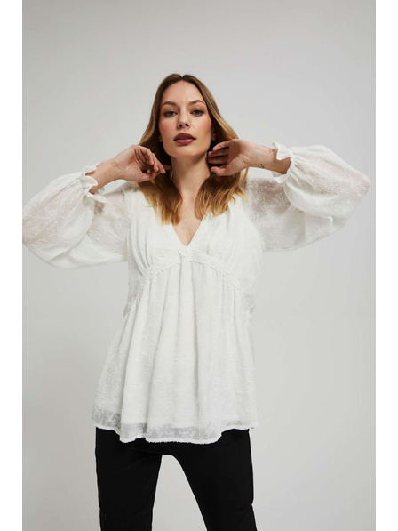 Moodo Bijela košulja s napuhnutim rukavima Moodo