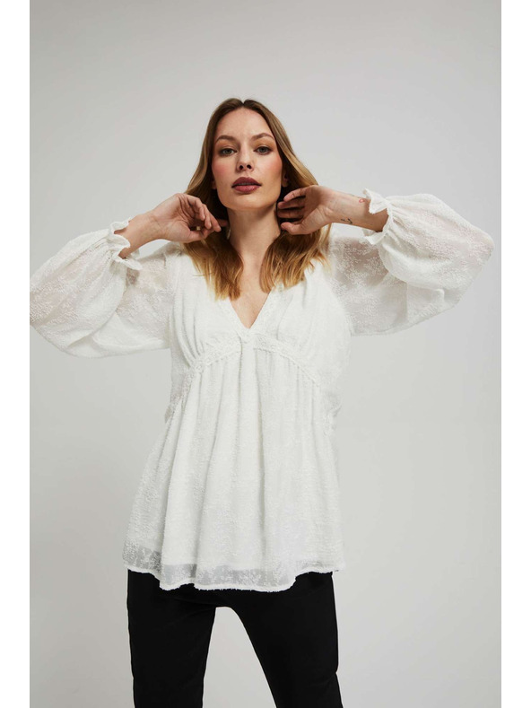 Moodo Bijela košulja s napuhnutim rukavima Moodo