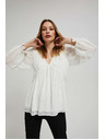 Moodo Bijela košulja s napuhnutim rukavima Moodo