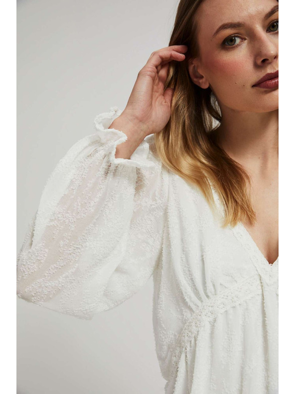 Moodo Bijela košulja s napuhnutim rukavima Moodo