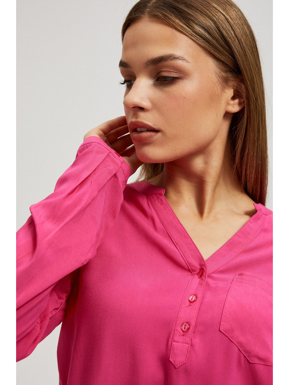 Moodo Košulja s V-izrezom i džepićem Moodo