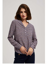 Moodo Uzorkovana košulja s V-izrezom svijetloplava Moodo