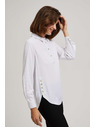 Moodo Bijela bluza s dekorativnim gumbima na izrezu i rukavima Moodo