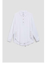 Moodo Bijela bluza s dekorativnim gumbima na izrezu i rukavima Moodo