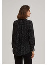 Moodo Crna bluza s dekorativnim gumbima i nježnim uzorkom Moodo