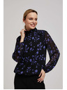Moodo Crna košulja s cvjetnim uzorkom Moodo