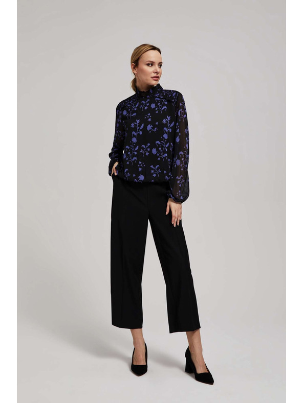 Moodo Crna košulja s cvjetnim uzorkom Moodo