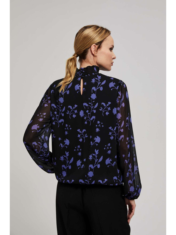 Moodo Crna košulja s cvjetnim uzorkom Moodo