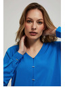 Moodo Košulja s V-izrezom i nježnim gumbima azurna Moodo