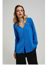Moodo Košulja s V-izrezom i nježnim gumbima azurna Moodo