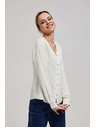 Moodo Košulja s V-izrezom i nježnim biserno-perlatnim gumbima biserasta Moodo