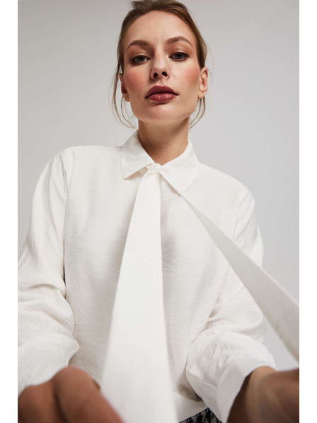 Moodo Biserasta košulja Moodo s vezanim izrezom i dekorativnim gumbima