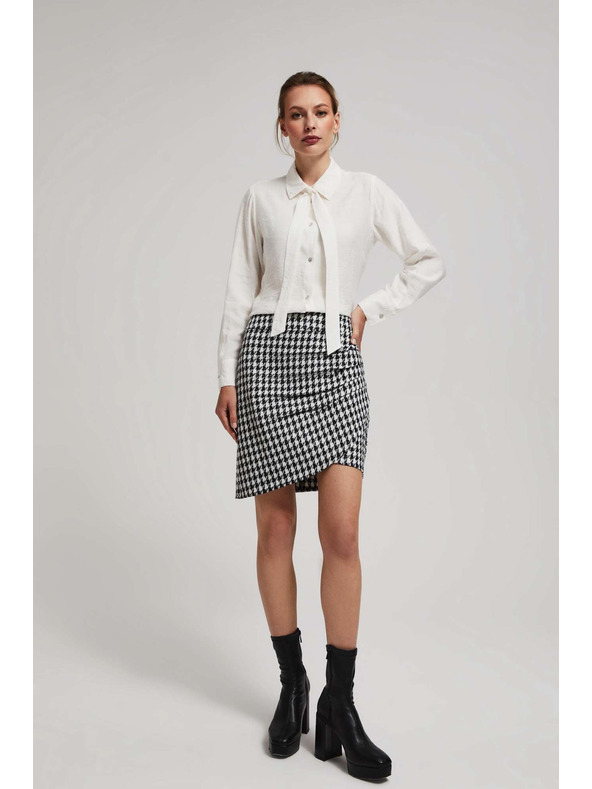 Moodo Biserasta košulja Moodo s vezanim izrezom i dekorativnim gumbima