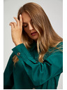 Moodo Smaragdna bluza s dekorativnim gumbima Moodo