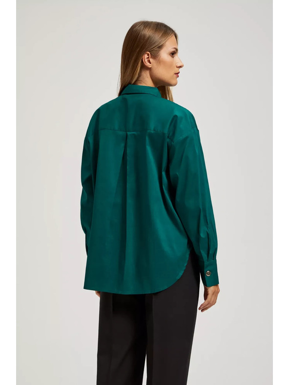 Moodo Smaragdna bluza s dekorativnim gumbima Moodo