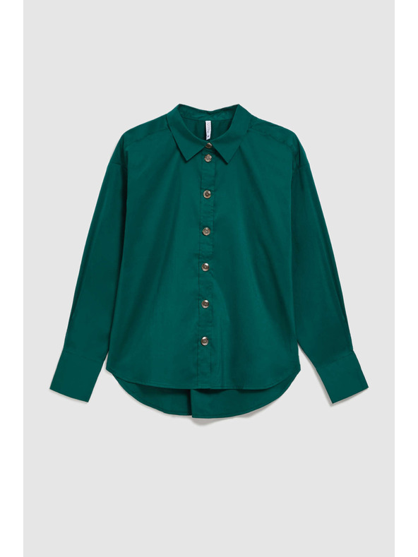 Moodo Smaragdna bluza s dekorativnim gumbima Moodo