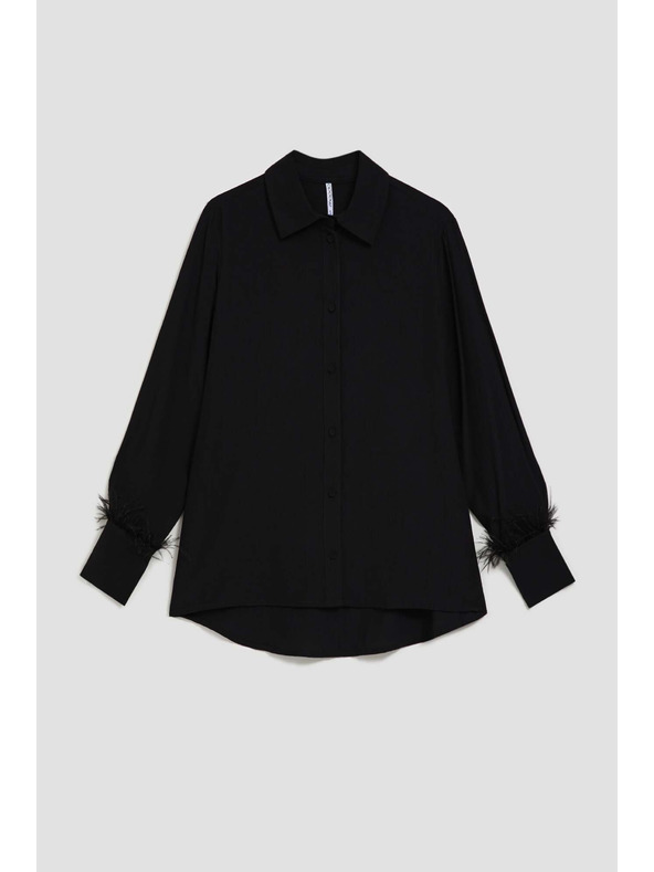 Moodo Bluza s dekorativnim perjem na rukavima Moodo