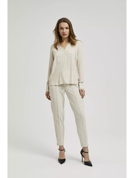 Moodo Glatka košulja dugih rukava bež Moodo