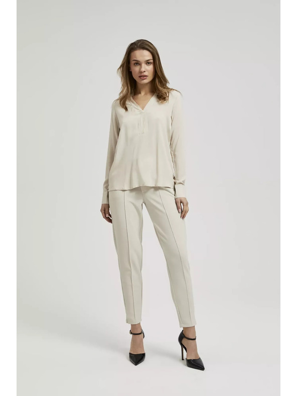 Moodo Glatka košulja dugih rukava bež Moodo