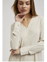 Moodo Glatka košulja dugih rukava bež Moodo