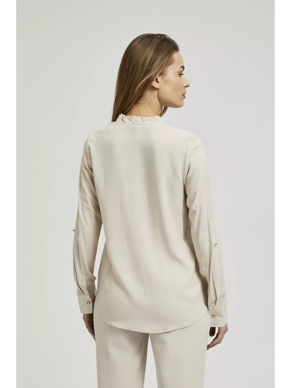Moodo Glatka košulja dugih rukava bež Moodo
