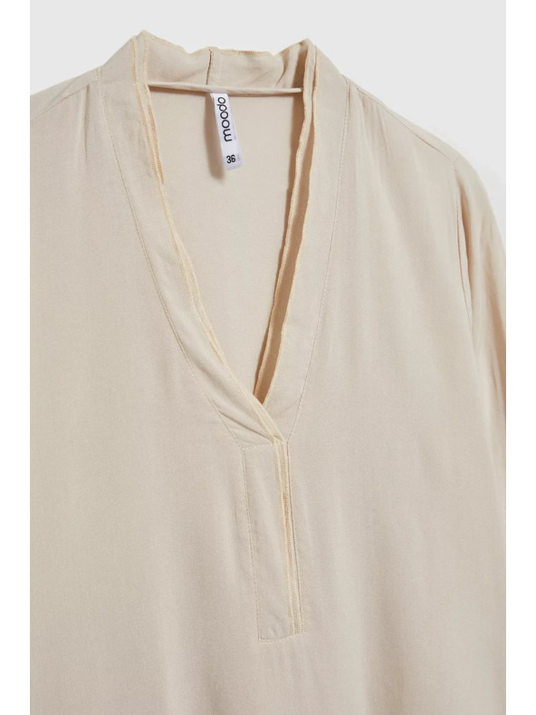 Moodo Glatka košulja dugih rukava bež Moodo