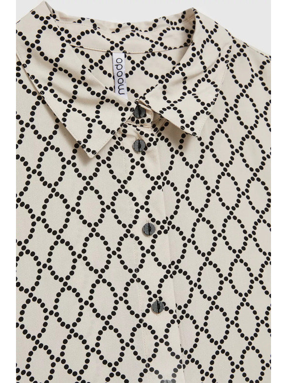 Moodo Bež košulja zapinjača na gumbe s uzorkom Moodo