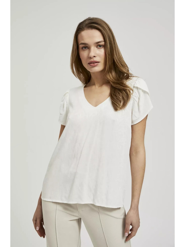 Moodo Bijela košulja s V-izrezom Moodo