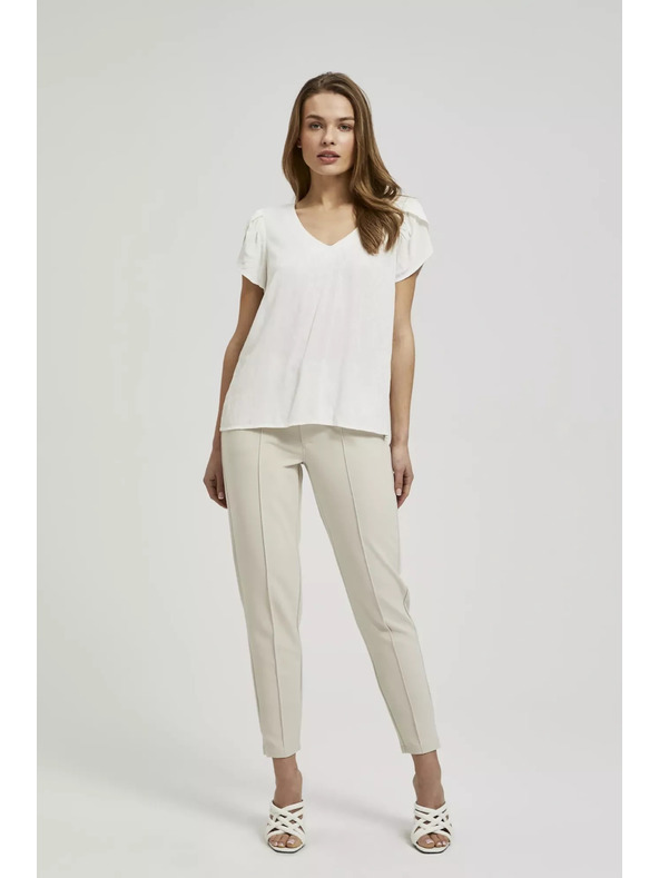 Moodo Bijela košulja s V-izrezom Moodo