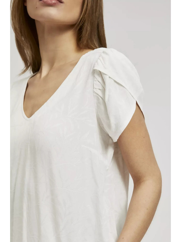 Moodo Bijela košulja s V-izrezom Moodo