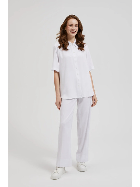 Moodo Bijela viskozna košulja s ovratnikom Moodo