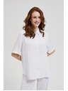 Moodo Bijela viskozna košulja s ovratnikom Moodo
