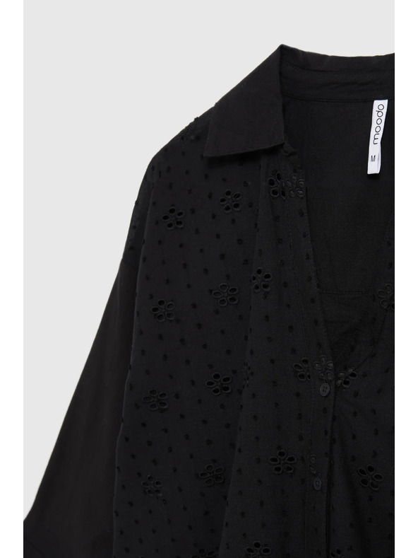 Moodo Crna oversize košulja na gumbe Moodo