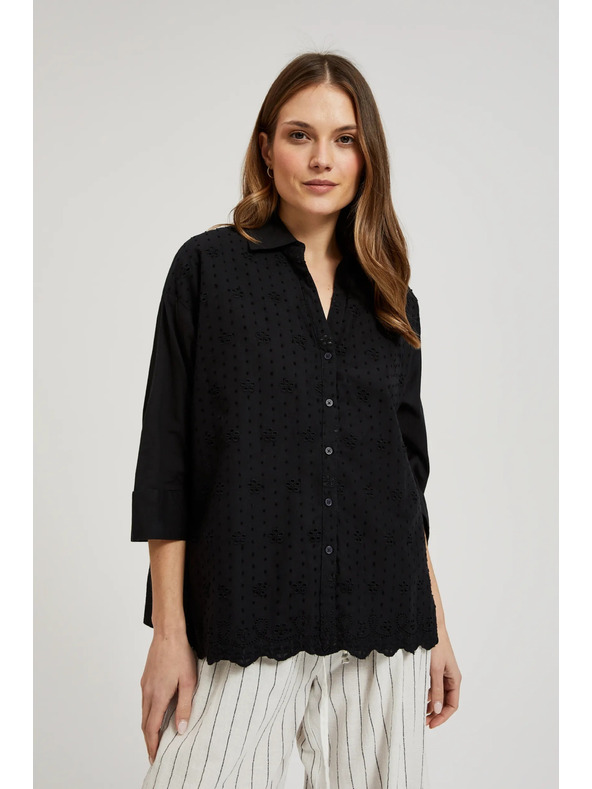 Moodo Crna oversize košulja na gumbe Moodo