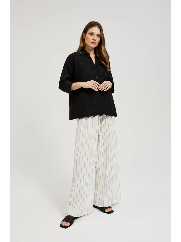 Moodo Crna oversize košulja na gumbe Moodo